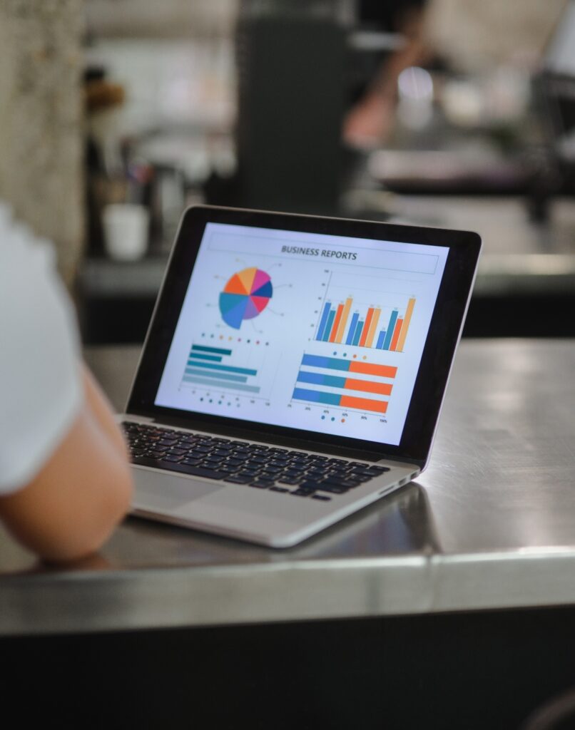 Bild över datorskärm som visar ett digram över business data